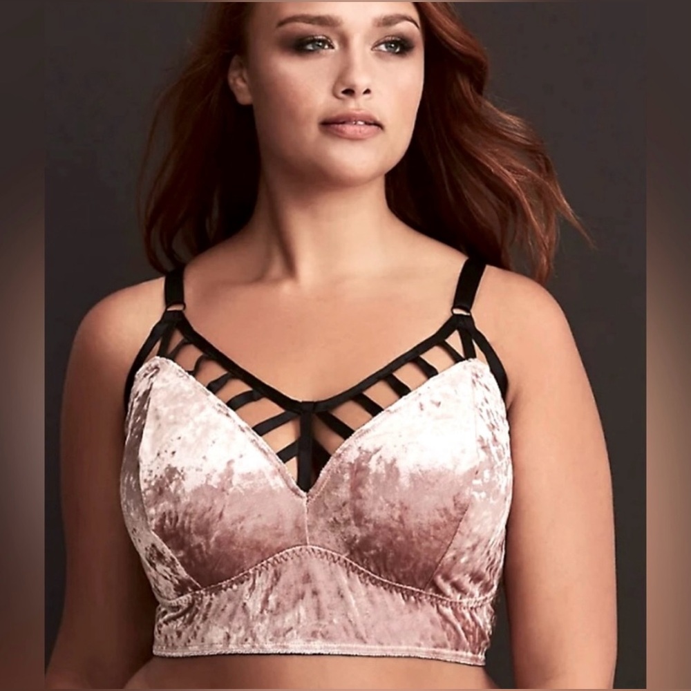 Torrid Pink Crushed Velvet Brallete